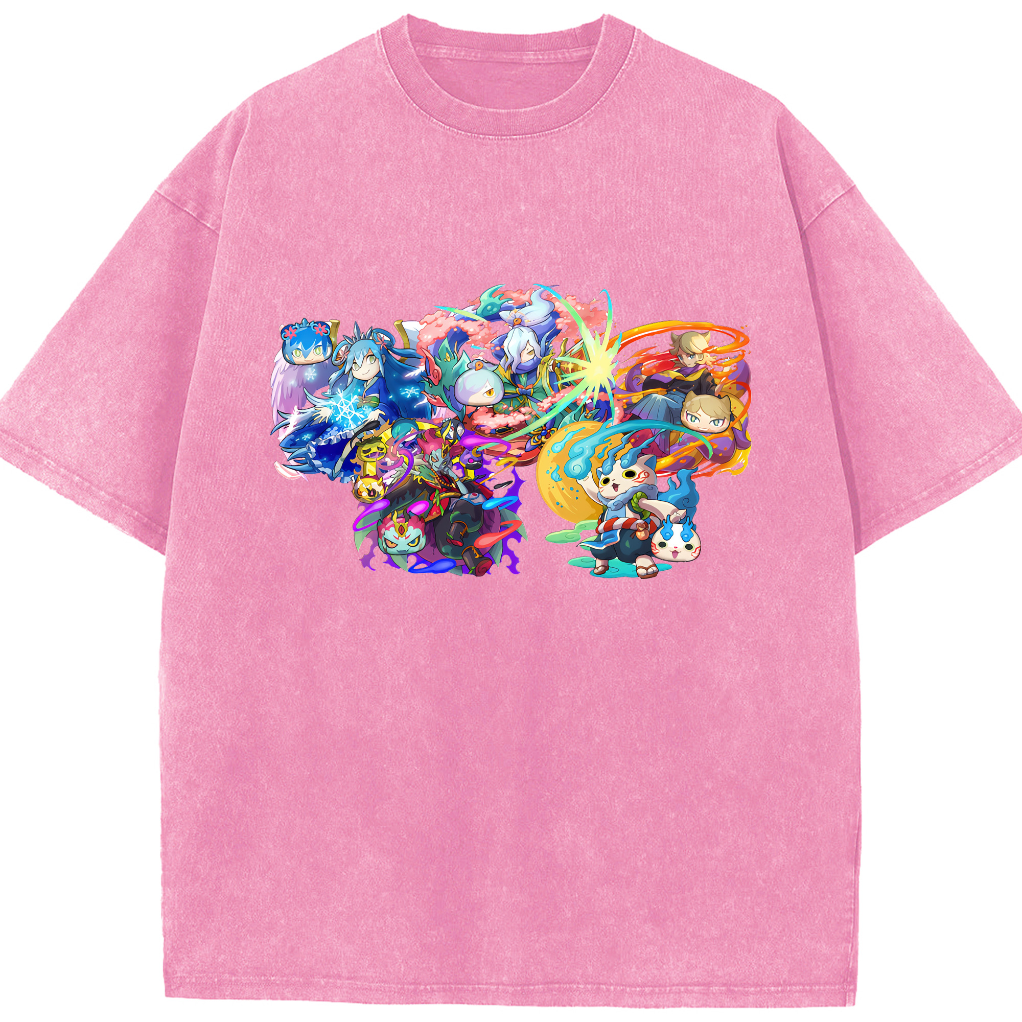 （画像用） 妖怪ウォッチ Yo-kai Watch 綿100% ヴィンテージ風 半袖Tシャツ（フロントプリント）